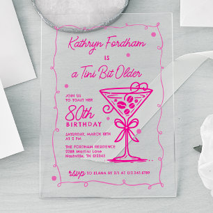 Invitations En Acrylique Un tout petit peu plus vieux Espresso Martini 80e