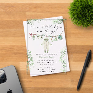 Invitations En Acrylique Une Baby Shower de Vêtements pour Bébé Adorable