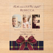 Invitations En Acrylique Une fille douloureuse 1er anniversaire Photo Prepp (Recto)