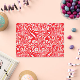 Invitations En Acrylique une image rouge et blanche d'un motif sur un fond