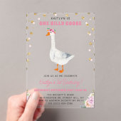 Invitations En Acrylique Une oie sotte fille 1er anniversaire (In situ (ordinateur de poche))
