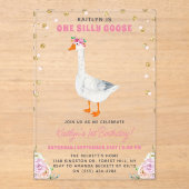Invitations En Acrylique Une oie sotte fille 1er anniversaire (Recto)