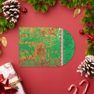 Invitations En Acrylique une peinture d'un champ vert avec une bordure oran