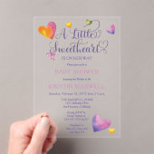 Invitations En Acrylique Une Petite Amoureuse Est En Chemin De Baby shower (In situ (ordinateur de poche))