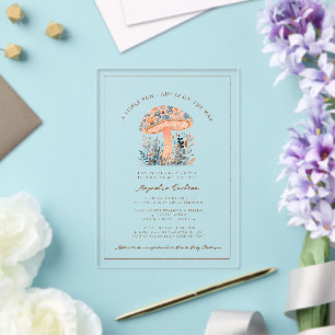 Invitations En Acrylique Une petite fête champignon de bébé automne