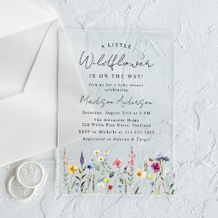 Invitations En Acrylique Une petite fille Wildflower
