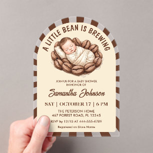 Invitations En Acrylique Une petite graine de café fait son chemin Shower p