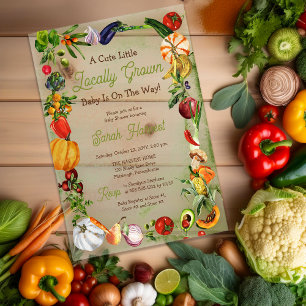 Invitations En Acrylique Une petite pousse locale arrive : Baby Shower