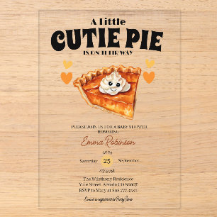 Invitations En Acrylique Une petite tarte à la citrouille adorable Automne