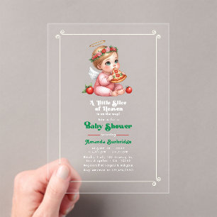 Invitations En Acrylique "Une petite tranche de paradis" Baby-Shower sur le