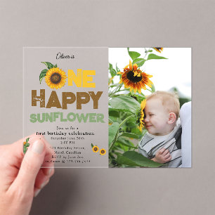 Invitations En Acrylique Une photo d'anniversaire du premier été de Tournes