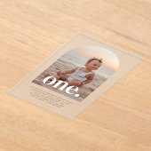 Invitations En Acrylique Une photo en arc Premier anniversaire (Poser)