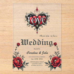 Invitations En Acrylique Une romance gothique. Un style gothique orné, 