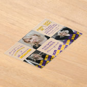 Invitations En Acrylique Unique Purple & Gold Graduation 3 Photo Frosted (Poser)