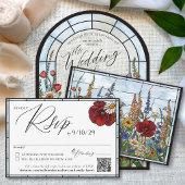 Invitations En Acrylique Unique Wildflower Stained Glass Arch Wedding