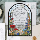 Invitations En Acrylique Unique Wildflower Stained Glass Arch Wedding