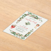 Invitations En Acrylique Vacances Aquarelle Verdure Fête de Noël Holly (Poser)