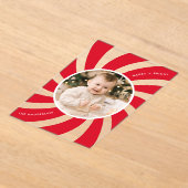 Invitations En Acrylique Vacances de menthe rouge moderne (Poser)