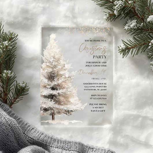 Invitations En Acrylique Vacances d'hiver de luxe