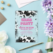 Invitations En Acrylique Vache rose chaude Imprimer Graduation occidentale (Insitu (Mariage))