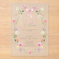 Vaches et fleurs Fleur sauvage Bow Baby shower ros