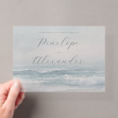 Invitations En Acrylique Vagues tranquilles de la plage bleue (In situ (ordinateur de poche))