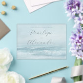 Invitations En Acrylique Vagues tranquilles de la plage bleue (Insitu (Mariage))