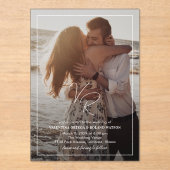 Invitations En Acrylique Valentina Photo Mariage moderne (Recto)