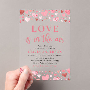 Invitations En Acrylique Valentine Hearts Love est dans la Fête des mariées