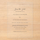 Invitations En Acrylique Valerie Mariage traditionnel Enregistrer la date (Recto)