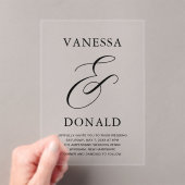 Invitations En Acrylique Vanessa Mariage moderne (In situ (ordinateur de poche))