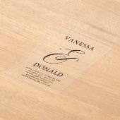 Invitations En Acrylique Vanessa Mariage moderne (Poser)