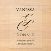 Invitations En Acrylique Vanessa Mariage moderne (Recto)
