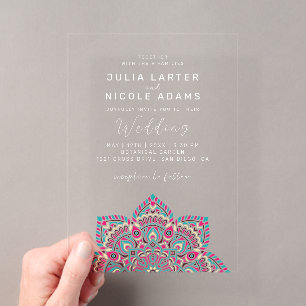Invitations En Acrylique Variant du Pacifique Ouest Ovale Classique Mandala
