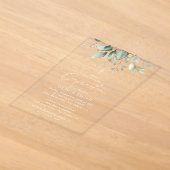 Invitations En Acrylique Végétation, feuilles d'eucalyptus, Boho, Confirmat (Poser)