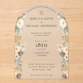 Invitations En Acrylique Végétation hivernale Élégant Flocon de neige de No (Recto)