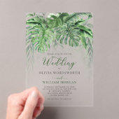 Invitations En Acrylique Végétation tropicale Feuille Aquarelle Plage Maria (In situ (ordinateur de poche))