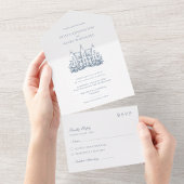 Invitations En Acrylique Venue Sketch Minimalist for Wedding
