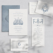 Invitations En Acrylique Venue Sketch Minimalist for Wedding
