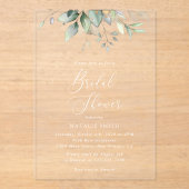 Invitations En Acrylique Verdure, Eucalyptus Feuilles, Boho, Fête des marié (Recto)