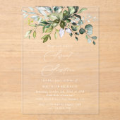 Invitations En Acrylique Verdure, Eucalyptus Feuilles, Boho, Sweet 16 (Recto)