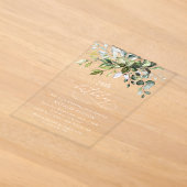 Invitations En Acrylique Verdure, feuilles d'eucalyptus, Boho, Anniversaire (Poser)