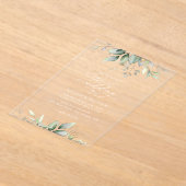 Invitations En Acrylique Verdure, Feuilles d'Eucalyptus, Mariage botanique (Poser)