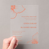 Invitations En Acrylique Verona Sunset Clematis Dessin Mariage officiel 💍 (In situ (ordinateur de poche))