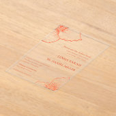 Invitations En Acrylique Verona Sunset Clematis Dessin Mariage officiel 💍 (Poser)