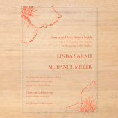 Invitations En Acrylique Verona Sunset Clematis Dessin Mariage officiel 💍 (Recto)