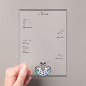 Invitations En Acrylique Verre de verre Cygnes Lys d'eau Menu Mariage (In situ (ordinateur de poche))