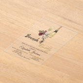 Invitations En Acrylique Verre humide Brunch Floral & Fête des mariées Bubb (Poser)