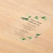 Invitations En Acrylique Vert anglais Vin Vin Mariage d'aquarelle (Poser)