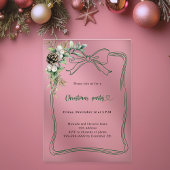 Invitations En Acrylique Vert arc de pin verdure gelé fête de Noël